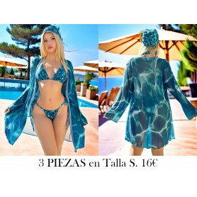 Conjunto de Bikini Estampado y Sexy BIKINI AZUL