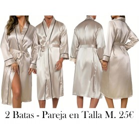 Conjunto de dos batas largas, elegantes 2 BATAS PAREJAS