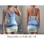 Vestido mini elegante con cuello halter VESTIDO DEGRADADO FRENTE HOLGADO
