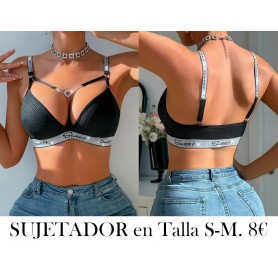 [Elegante y Avanzado en Moda] Sujetador de Mujer con Rayas Negras SUJETAWDOR NEGRO LENCERIA NEGRA SWEET
