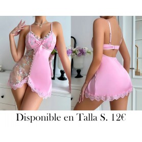 Vestido Bordado para Mujer VESTIDO LENCERIA ROSA