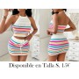 Conjunto de top y falda de punto de ganchillo CONJUNTO BLANCO COLORES
