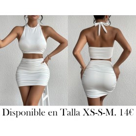 Elegante conjunto de falda de dos piezas CONJUNTO BLANCO