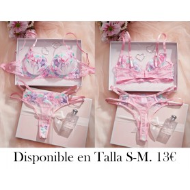 Conjunto de 2 piezas de ropa interior para mujer CONJUNTO LENCERIA ROSA