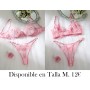 Conjunto de Lencería Bordado Jardín Secreto CONJUNTO LENCERIA ROSA