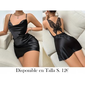 Vestido de noche sin tirantes ni espalda PIJAMA NEGRA