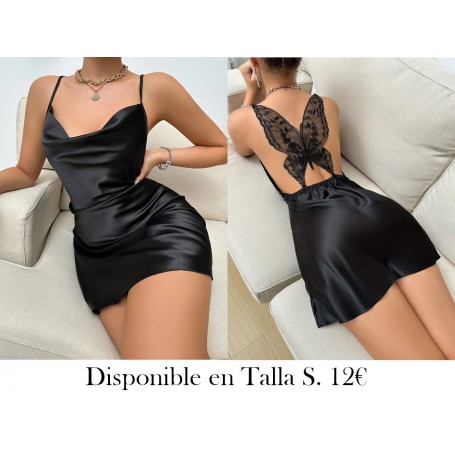 Vestido de noche sin tirantes ni espalda PIJAMA NEGRA
