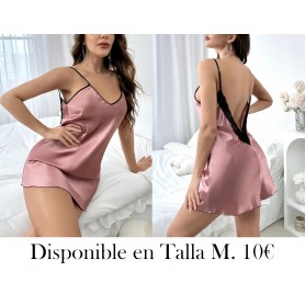 Camisón de Verano para Mujer con Escote PIJAMA ROSA