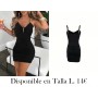 Elegante vestido ajustado sin mangas con cuello VESTIDO NEGRO