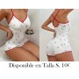 Camisola con Tirantes Finos y Estampado de Cerezas PIJAMA ENTERIZO PIJAMA BLANCA