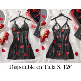 Vestido Ajustado y Sexi para Mujer VESTIDO LENCERIA NEGRA