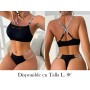 2 piezas de lencería de mujer con ribete CONJUNTO LENCERIA NEGRA