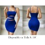 Vestido de cuerpo de poliéster de mujer con espagueti VESTIDO AZUL