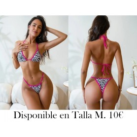 Leopardo Impresión LENCERIA LEOPARDO BIKINI FUSCIA BIKINI LEOPARDO