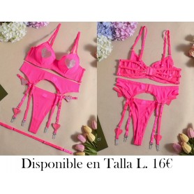 Conjunto de lencería elegante y oscura CONJUNTO LENCERIA FUSCIA
