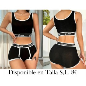 Conjunto de sujetadores de bordado inglés LENCERIA NEGRA SWEET