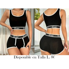 Conjunto de sujetadores de bordado inglés LENCERIA NEGRA SWEET