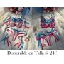Conjunto de Sujetador Romántico con Bordado Floral Azul y Rosa para Mujer 2 PIEZAS AZUL FUCSIA