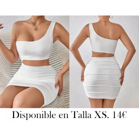 Vestido ajustado sexy de un solo hombro BLACO SIN MANGAS UN SOLO HOMBRO