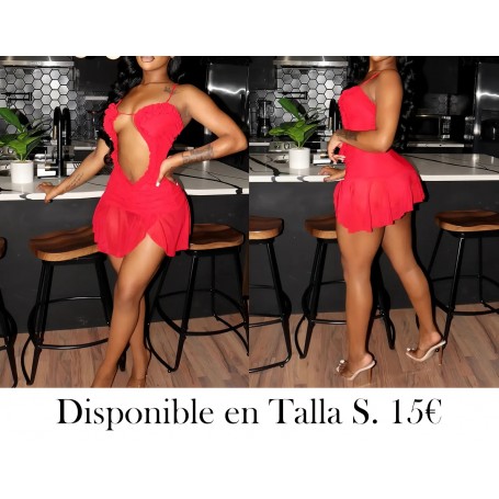 Vestido corto ajustado sexy para mujer en rojo