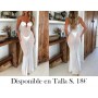 Nueva colección de moda femenina 2025 con diseño sexy  VESTIDO MALLA LENCERIA BLANCA