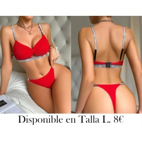 1 conjunto de lencería sexy de rayas LENCERIA ROJA