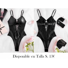 Bodycon Sexy Sin Espalda para Mujer BODY LENCERIA NEGRA BODY