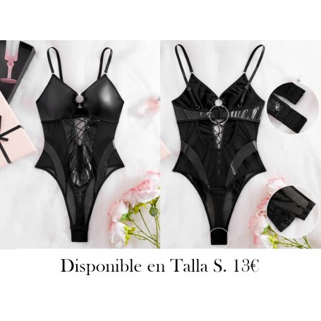 Bodycon Sexy Sin Espalda para Mujer BODY LENCERIA NEGRA BODY