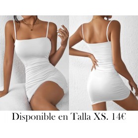 Vestido De Espagueti Delgado vestido blanco