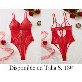 Bodycon Sexy Sin Espalda para Mujer BODY LENCERIA ROJA BODY