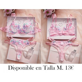Conjunto de 2 piezas de ropa interior para mujer CONJUNTO LENCERIA ROSA