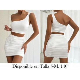 Top Elegante de Una Sola Tira con CONJUNTO BLANCO