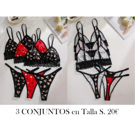 3 conjuntos de sujetadores 3 CONJUNTOS LENCERIA