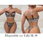 Conjunto de lencería sin varillas con estampado de cebra para mujer