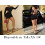 Vestido Mini Ajustado de Manga Larga Sin Espalda para Mujer NEGRO