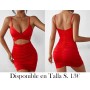 Vestido ajustado con pliegues VESTIDO ROJO