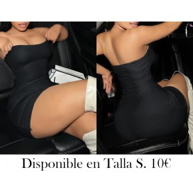 Vestido Ajustado de Hombros Descubiertos VESTIDO NEGRO