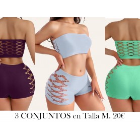 Conjunto de 8 piezas / 3 juegos de sujetador 3 CONJUNTOS LENCERIA COLORES