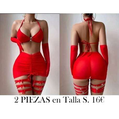 Conjunto de lencería elegante para mujer LENCERIA ROJA 2 PIEZAS