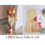 3 piezas de ropa de baño de mujer amarilla de hibisco para verano