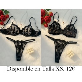 Conjunto de lencería elegante de encaje negro LENCERIA NEGRA