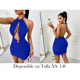 Vestido mini ajustado de verano para mujer VESTIDO AZUL