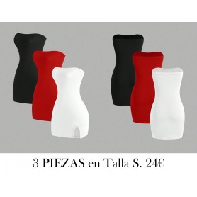 Conjunto de 3 piezas para mujer compuesto por un vestido entallado con abertura en el bajo 3 PIEZAS
