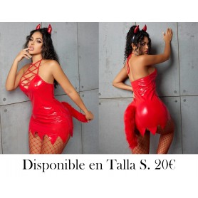 Set de 4 piezas de traje de fiesta de festival de música con diablo DISFRAZ DIABLA